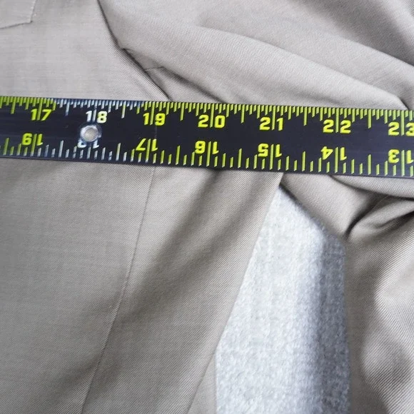 Zara Men 2 Piece Suit Set Size 42 Beige 100% Wool 36x30 Trousers Classic Fit - Picture 14 of 16